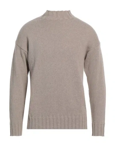 Tagliatore Man Turtleneck Taupe Size 46 Wool