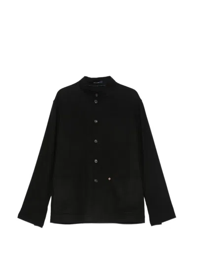 Tagliatore Mandarin-collar Button-fastening Blazer In Black