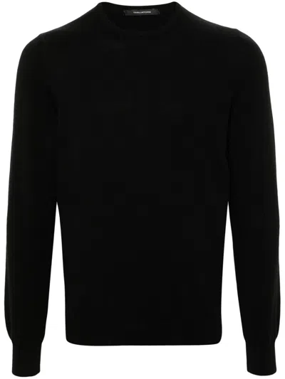 Tagliatore Cable-knit Virgin-wool Sweater In Black