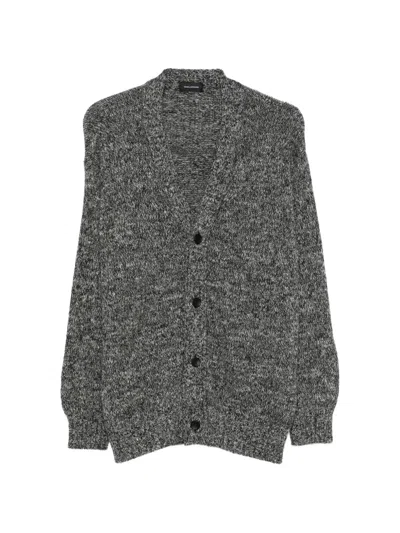 Tagliatore Marl-knit V-neck Cardigan In Gray