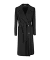 Tagliatore Belted Double-breasted Maxi Coat In Black