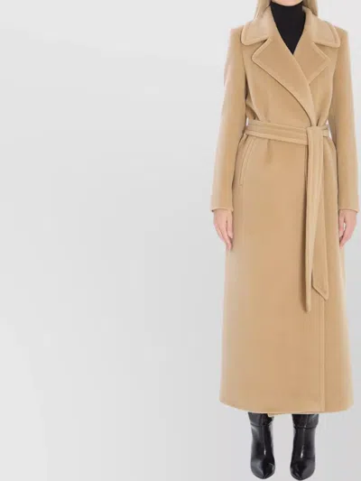 TAGLIATORE MAXI COAT WITH BELT LOOPS AND POCKETS
