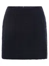 Tagliatore May Mini Skirt In Blue Tweed In Blue
