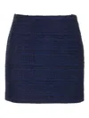 Tagliatore May Mini Skirt In Blue Tweed In Black