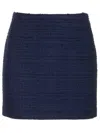 Tagliatore May Mini Skirt In Blue Tweed In Black