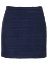 Tagliatore May Mini Skirt In Blue Tweed In Black