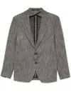 Tagliatore Herringbone-pattern Blazer In Grey