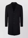 Tagliatore Medium Wool Cashmere Blend Coat Bruce In Black