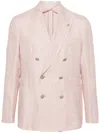 Tagliatore Mélange Double-breasted Blazer In Pink