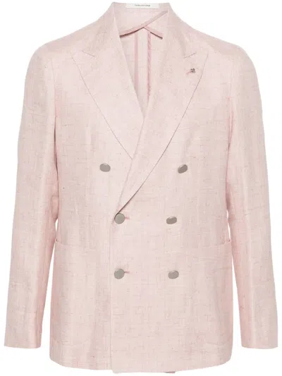 Tagliatore Mélange Double-breasted Blazer In Pink