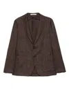 Tagliatore Textured Blazer In Brown