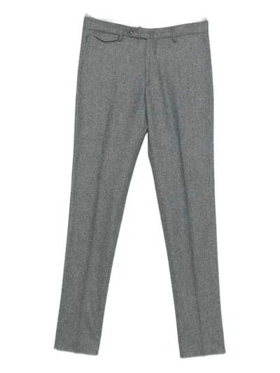 Tagliatore Mélange-effect Tailored Trousers In Gray