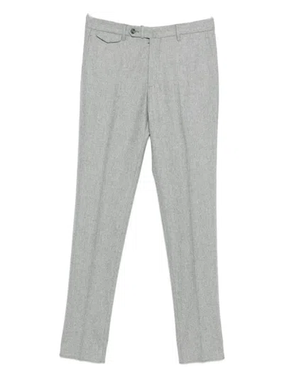 Tagliatore Mélange-effect Tailored Trousers In Gray