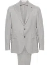 Tagliatore Single-breasted Virgin Wool Suit In Grey