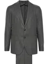 Tagliatore Patterned-jacquard Suit In Grey
