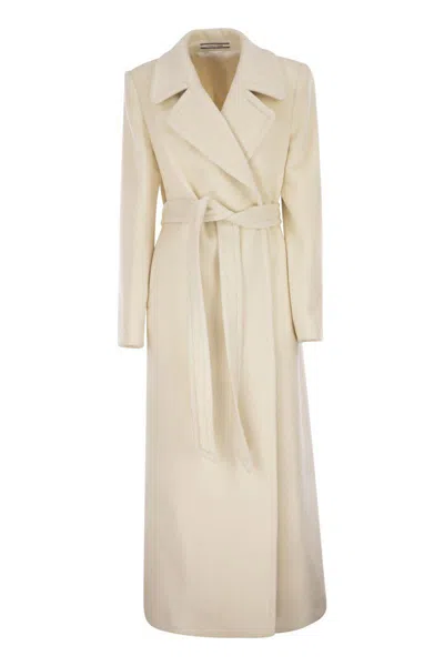 Tagliatore Charlize Belted Long Coat In Neutral