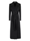 Tagliatore Melody Belted Lapel Coat In Black