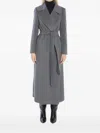 Tagliatore Long Cashmere Coat Removable Belt In Gray