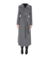 Tagliatore Long Cashmere Coat Removable Belt In Gray