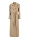 Tagliatore 'luanne' Belted Double-breasted Coat In Beige