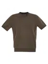 Tagliatore Basic Short-sleeved Cotton T-shirt In Brown