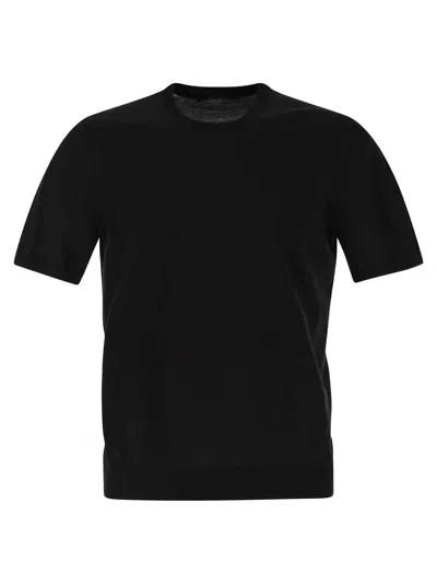 Tagliatore Men Basic Short-sleeved Cotton T-shirt In Black