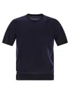 Tagliatore Basic Short-sleeved Cotton T-shirt In Blue