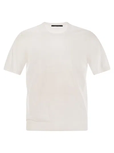 Tagliatore Basic Short-sleeved Cotton T-shirt In White