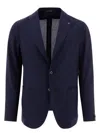 Tagliatore Brooch Detail Single Breasted Blazer In Blue