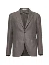Tagliatore Men Brown Silk And Wool Montecarlo Blazer In Gray
