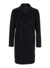 Tagliatore 'arden' Black Double-breasted Coat With Notched Revers
