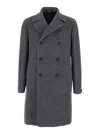 Tagliatore Grey Double Breasted Wool Coat