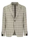 Tagliatore Men Check Pattern Jacket In Grey
