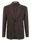 Tagliatore Tailored Jacket With Front Pockets In Brown