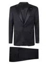 Tagliatore Smoking Whit Vest In Black
