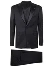Tagliatore Smoking Whit Vest In Black