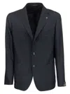 Tagliatore Tailored Wool Blazer With Notch Lapels In Blue