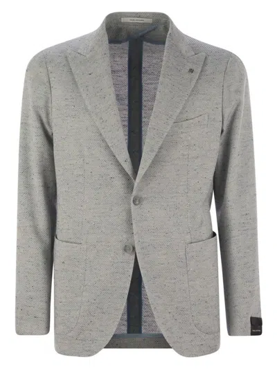 TAGLIATORE MEN'S COTTON, SILK AND STRETCH WOOL JACKET