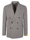 Tagliatore Double-breasted Prince Of Wales Check Blazer In Gray