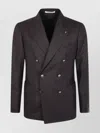 Tagliatore Double-breasted Gold-button Jacket In Brown
