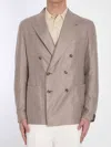 Tagliatore Double-breasted Silk Jacket In Cream