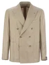 Tagliatore Double Breasted Silk Jacket In Green