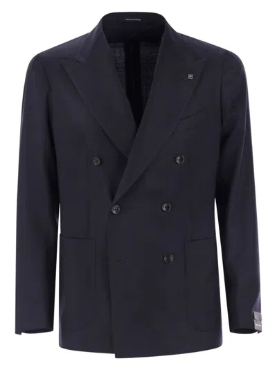 TAGLIATORE MEN'S DOUBLE-BREASTED VIRGIN WOOL JACKET
