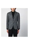 Tagliatore Grey Single-breasted Jacket Herringbone Pattern
