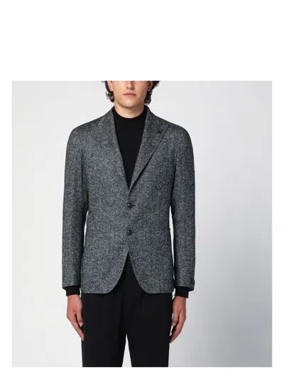 TAGLIATORE MEN'S HERRINGBONE SINGLE-BREASTED JACKET