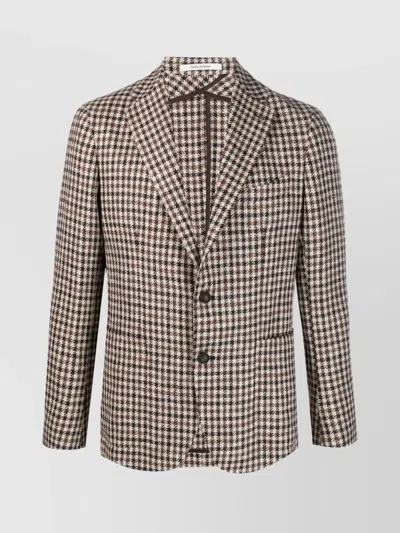 TAGLIATORE MEN'S HOUNDSTOOTH PATTERN JACKET