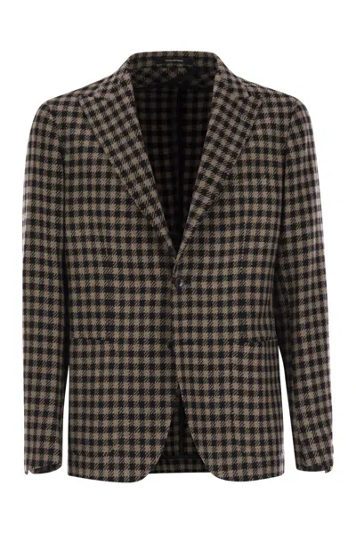 TAGLIATORE MEN'S HOUNDSTOOTH VIRGIN WOOL BLEND JACKET