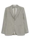Tagliatore Tailored Cotton Jacket With Notch Lapels In Gray