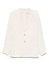 Tagliatore Tailored Viscose Jacket With Notch Lapel In White
