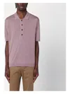 Tagliatore Lilac Silk-blend Polo Shirt Men In Pink